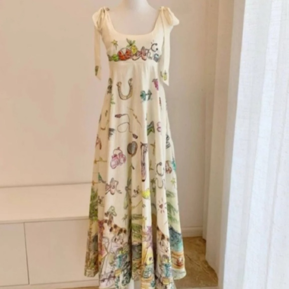 Alémais Anouk printed linen midi dress - Picture 2 of 8
